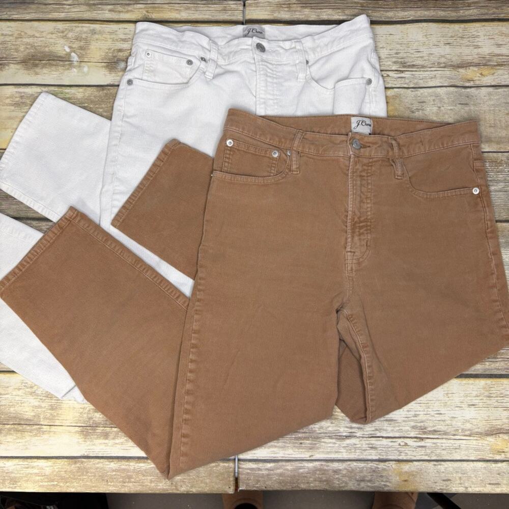 LOT OF 2 Neutral J. Crew Vintage Slim Straight Corduroy Pants Womens Sz 30
